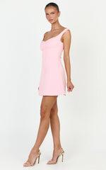 Off The Shoulder A Line Dress in Pink